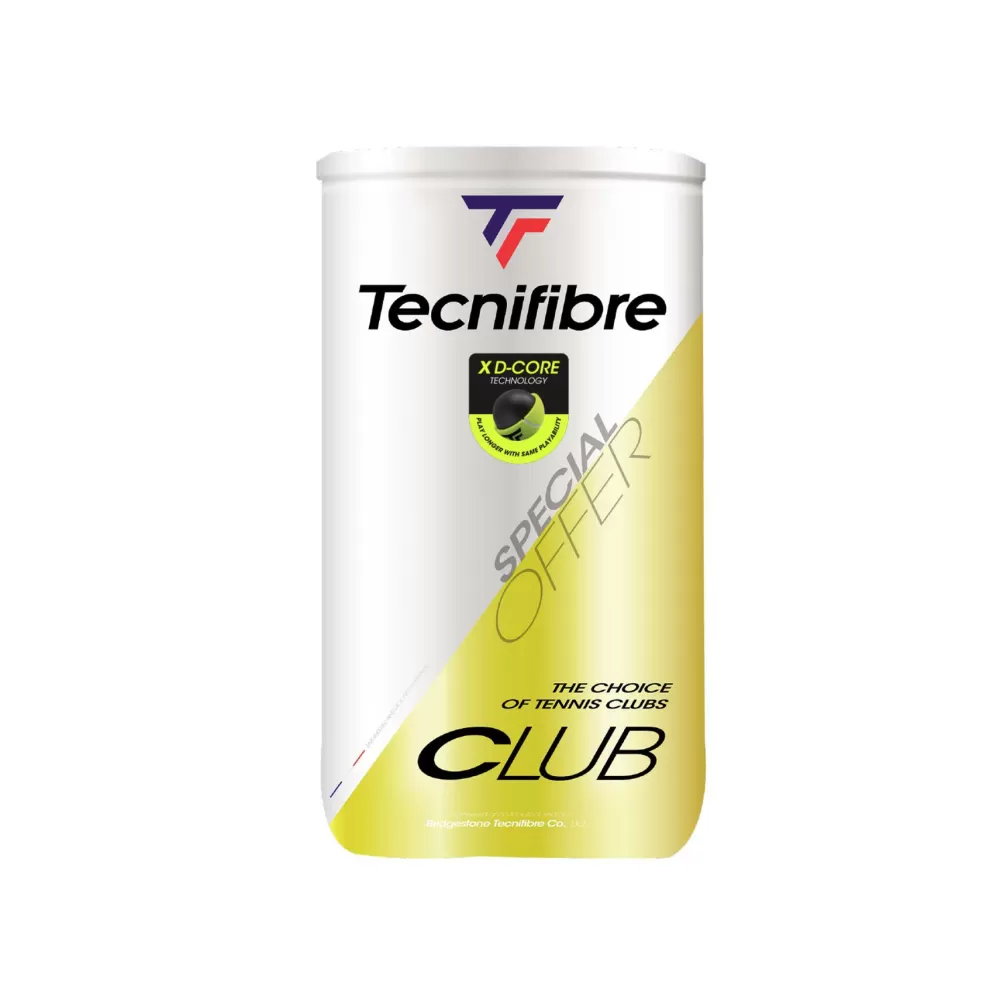 Premium>Tecnifibre CLUB : CARTON DE 18 BIPACKS DE TUBES DE 4 BALLES DE TENNIS