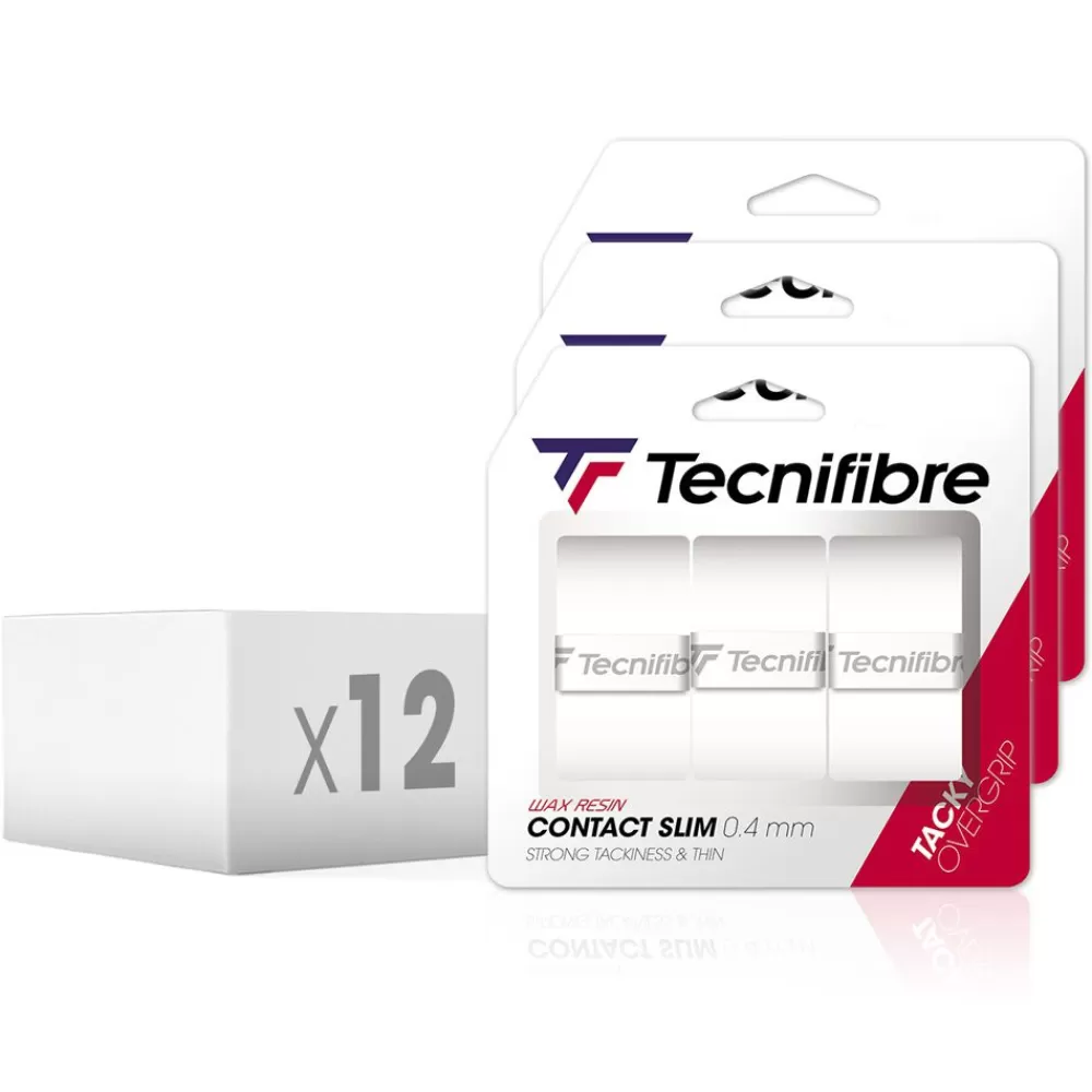 Surgrips>Tecnifibre CONTACT SLIM WHITE (BOÎTE DE 12 PACKS)