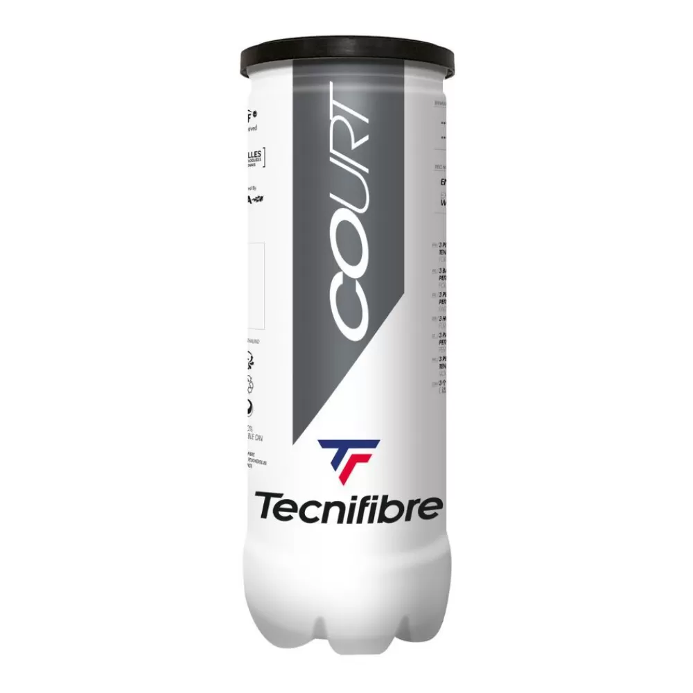 Performance Pression>Tecnifibre COURT : CARTON DE 36 TUBES DE 3 BALLES DE TENNIS