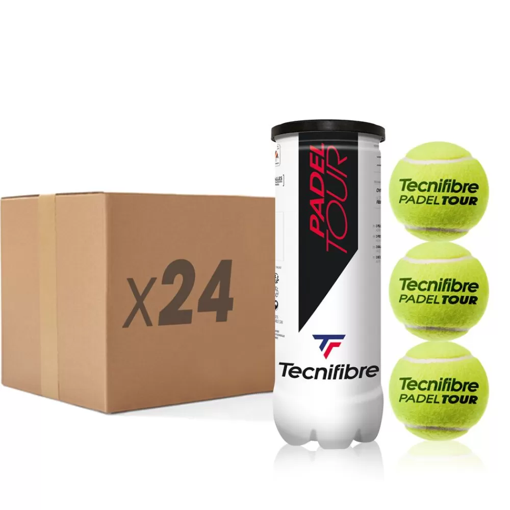 Balles De Padel>Tecnifibre PADEL TOUR : CARTON DE 24 TUBES DE 3 BALLES DE PADEL