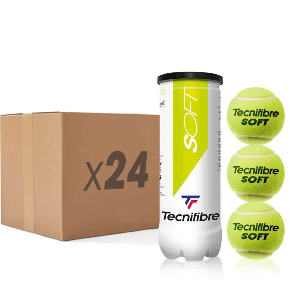 Balles Pédagogiques>Tecnifibre SOFT : CARTON DE 24 TUBES DE 3 BALLES DE TENNIS