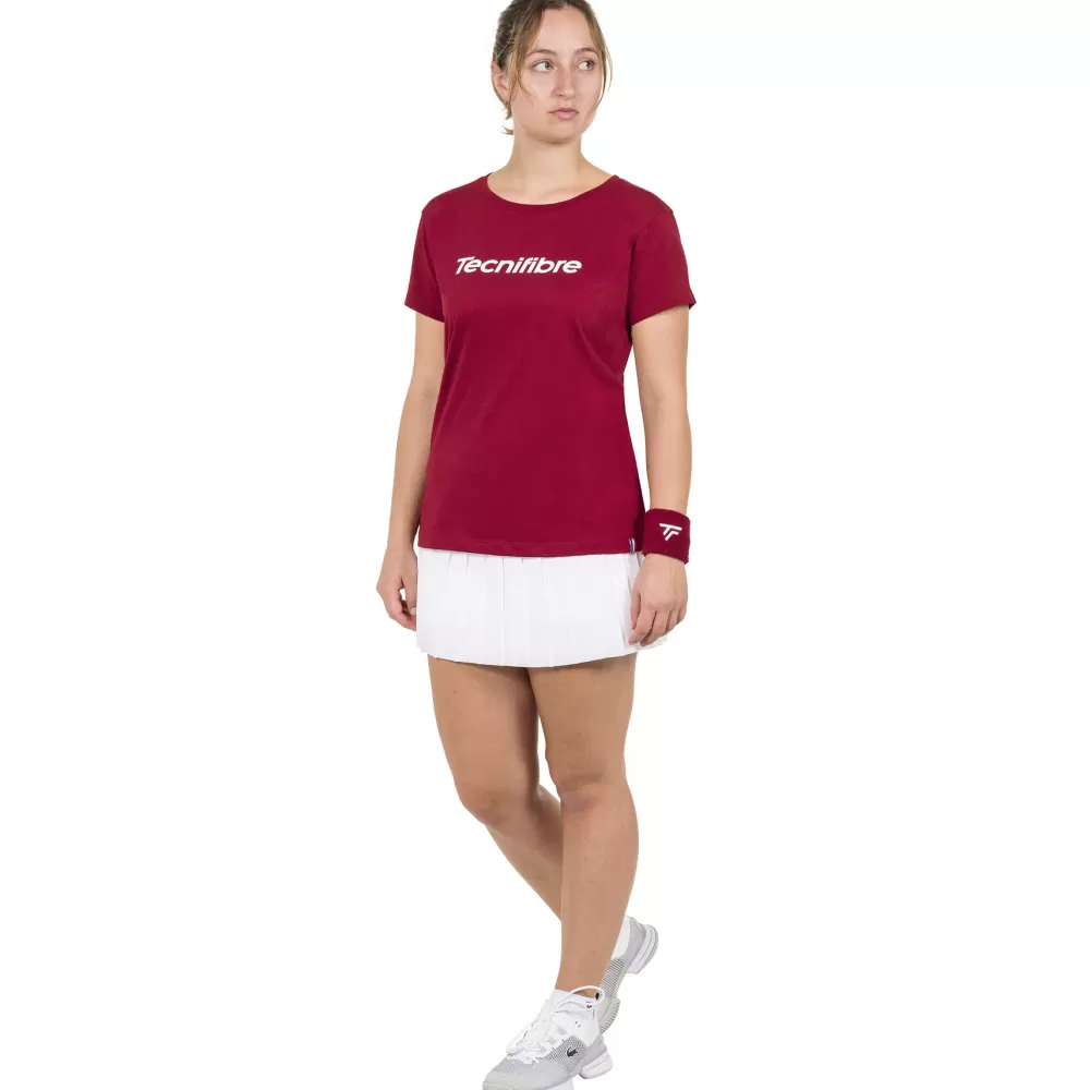 T-Shirts & Polos>Tecnifibre W. TEAM COTTON TEE CARDINAL