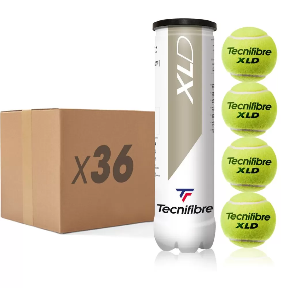 Performance Sans Pression>Tecnifibre XLD : CARTON DE 36 TUBES DE 4 BALLES DE TENNIS