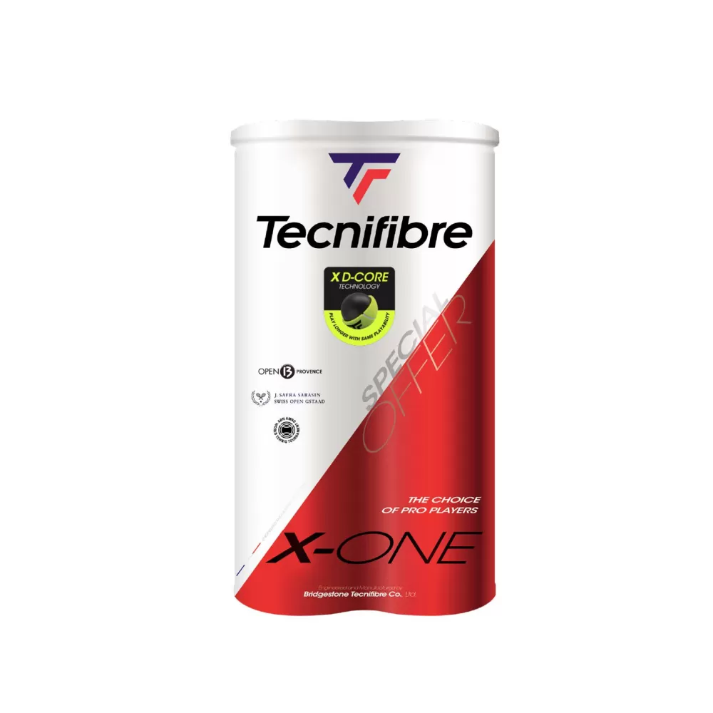 Premium>Tecnifibre X-ONE : CARTON DE 18 BIPACKS DE TUBES DE 4 BALLES DE TENNIS