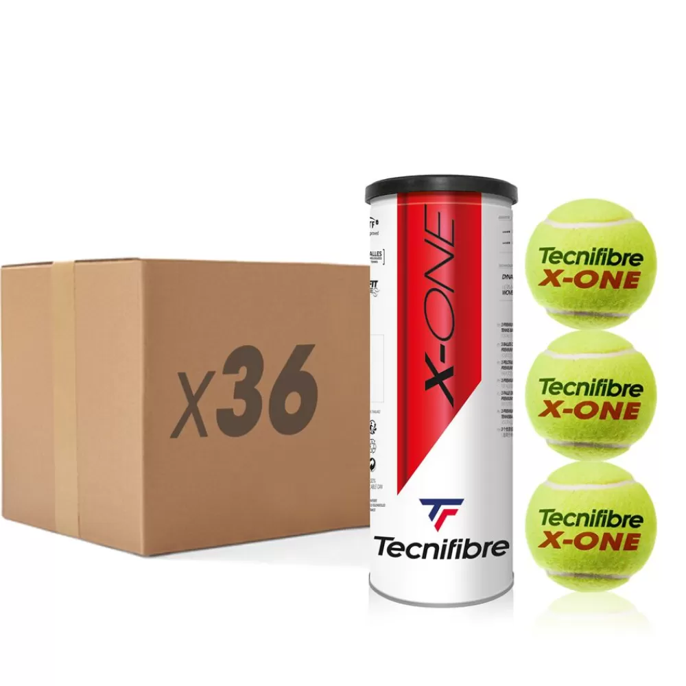 Premium>Tecnifibre X-ONE : CARTON DE 36 TUBES DE 3 BALLES DE TENNIS