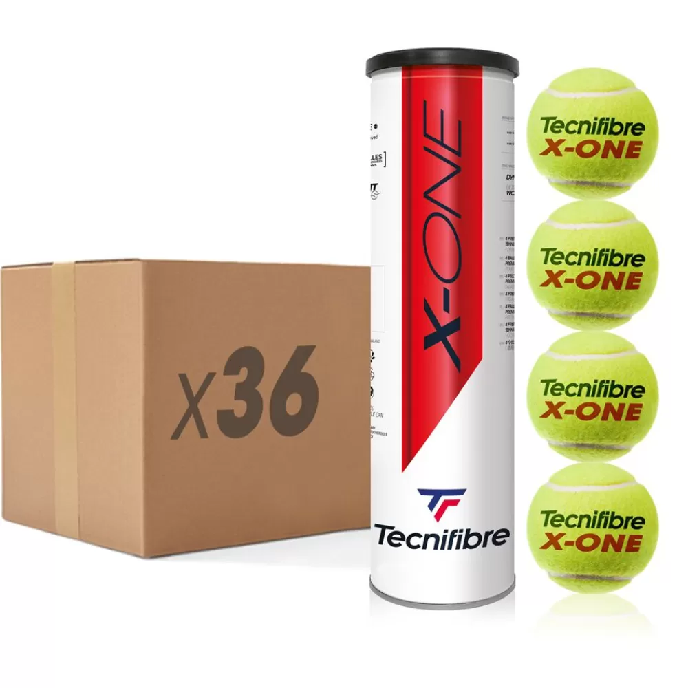 Premium>Tecnifibre X-ONE : CARTON DE 36 TUBES DE 4 BALLES DE TENNIS